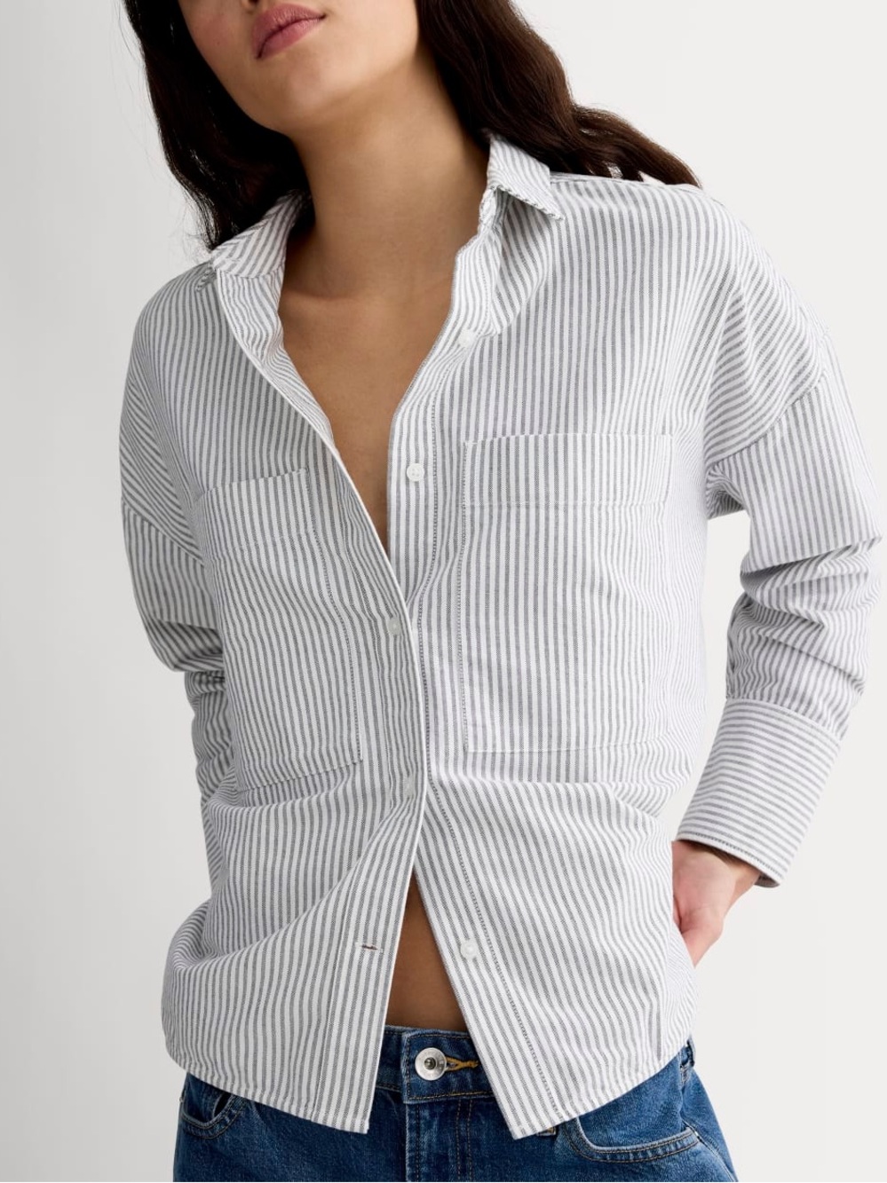 Everlane The Boxy Oxford Black/White